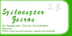 szilveszter zsiros business card